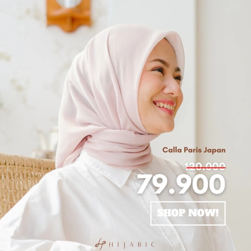 Image of Hijabic - Calla Paris / Hijab Paris Jepang Segi Empat Original Polos Sangat Ringan & Mudah Dibentuk