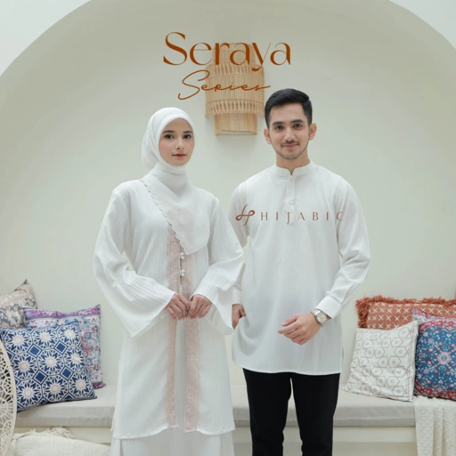 Image of Hijabic - Seraya Series / One Set Couple Tunik dan Kemeja Koko Baju untuk Kondangan atau Lebaran