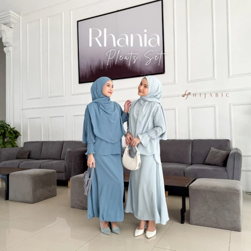 Image of Hijabic - Rhania Pleats Set / Setelan Wanita Muslim Polos dengan Lengan Plisket & Anti UV