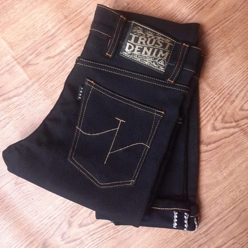 Image of Black Eagle 501 -   Black Denim 13oz strech   Celana Denim ShellEdge  Jeans Pria Slim Fit