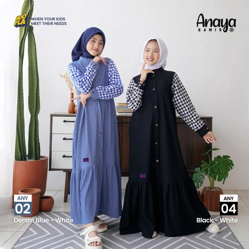 Image of Gamis Anak Perempuan Muslim Syari Umur 6 7 8 9 10 11 12 Tahun Hooflakids ANAYA