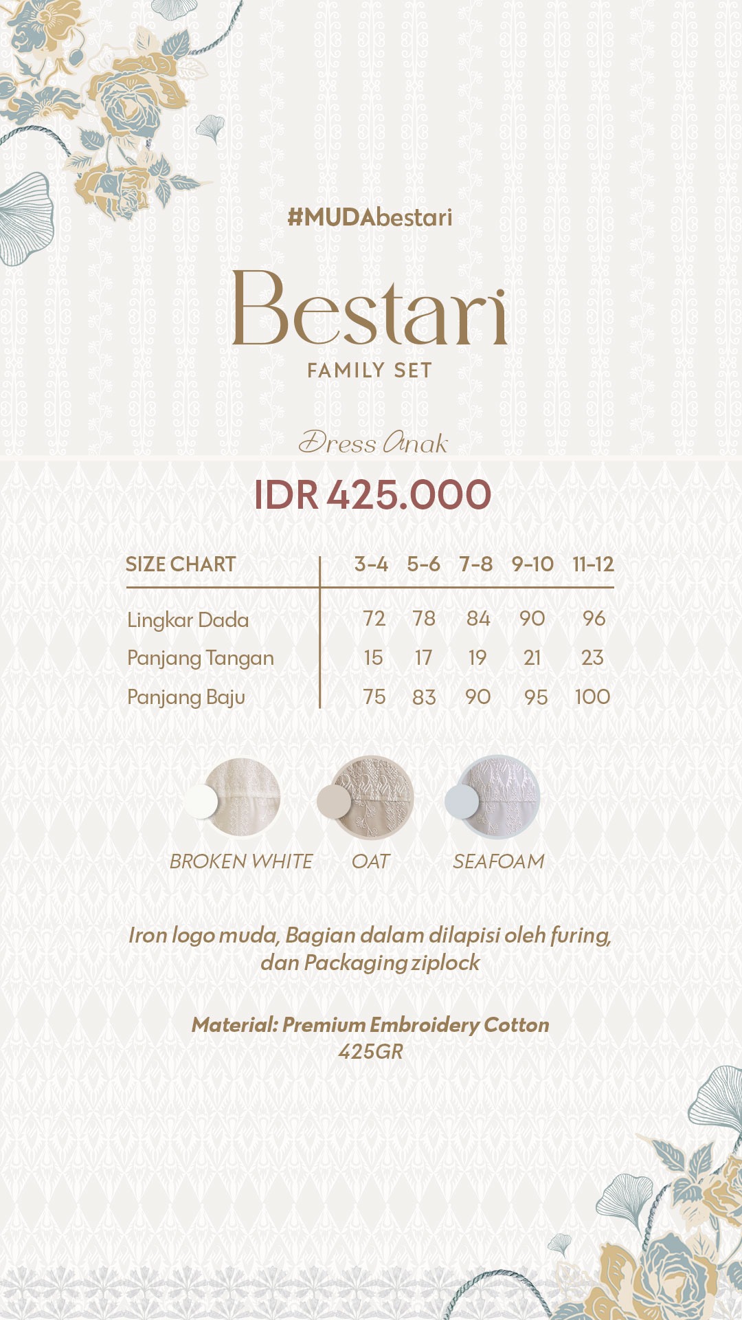 BESTARI DRESS ANAK - SEAFOAM
