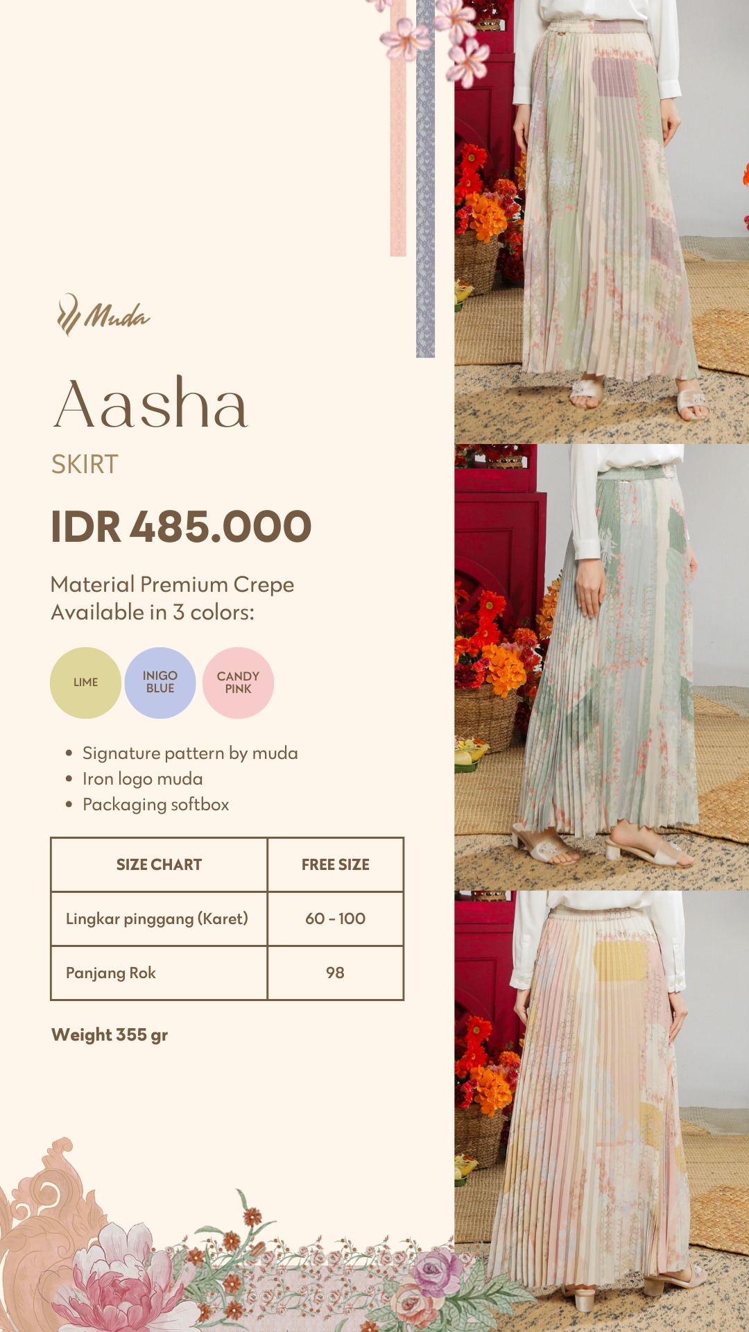 AASHA SKIRT - LIME