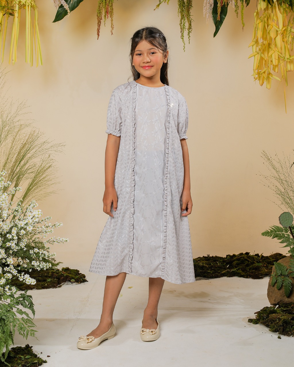PRAYA DRESS ANAK - GREY