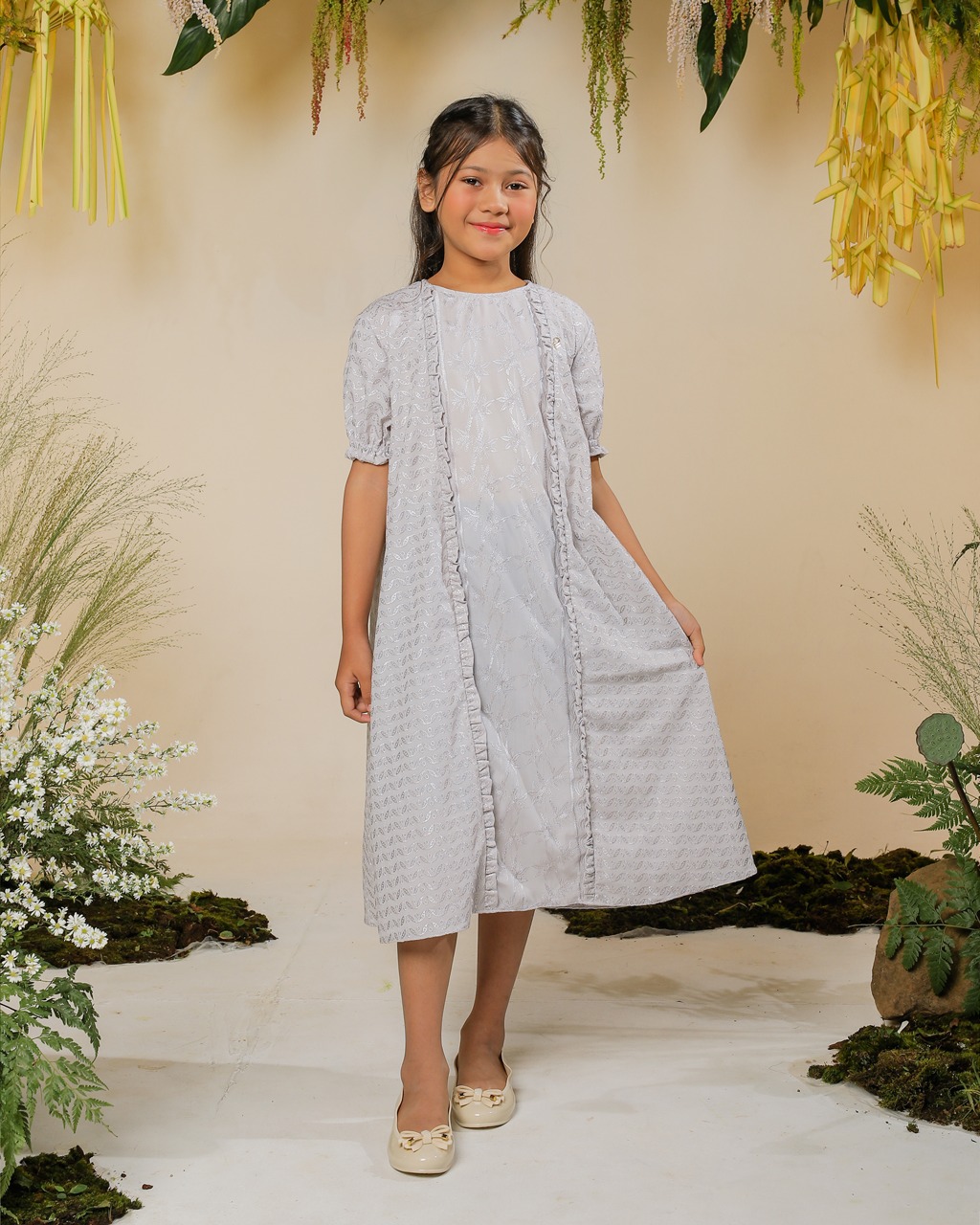 PRAYA DRESS ANAK - GREY