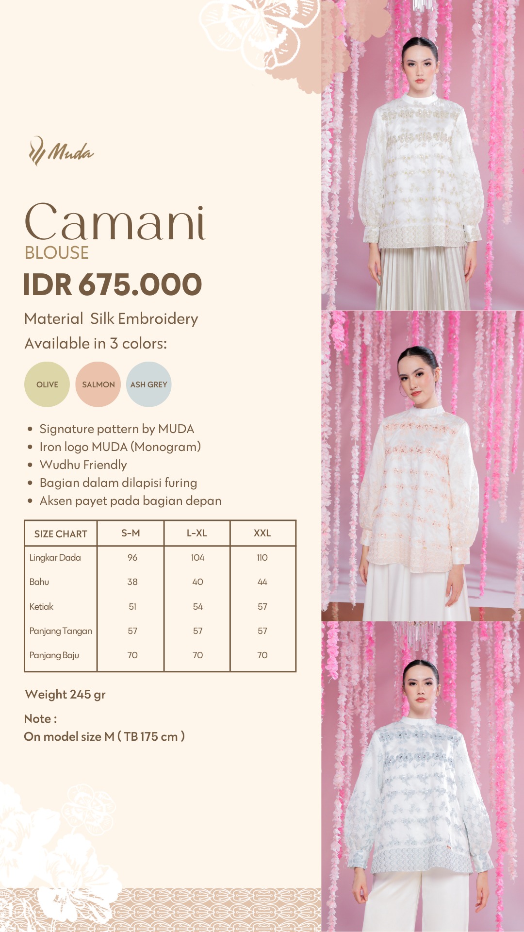 CAMANI BLOUSE - ASH GREY