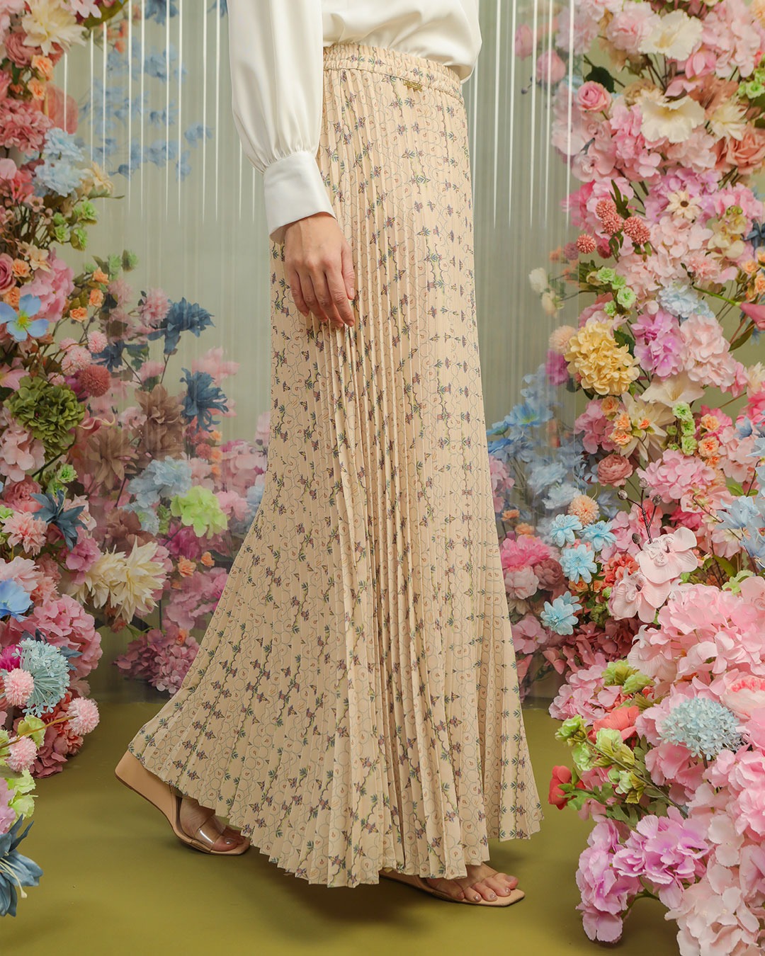 ANEILA PLEATS SKIRT - YELLOW