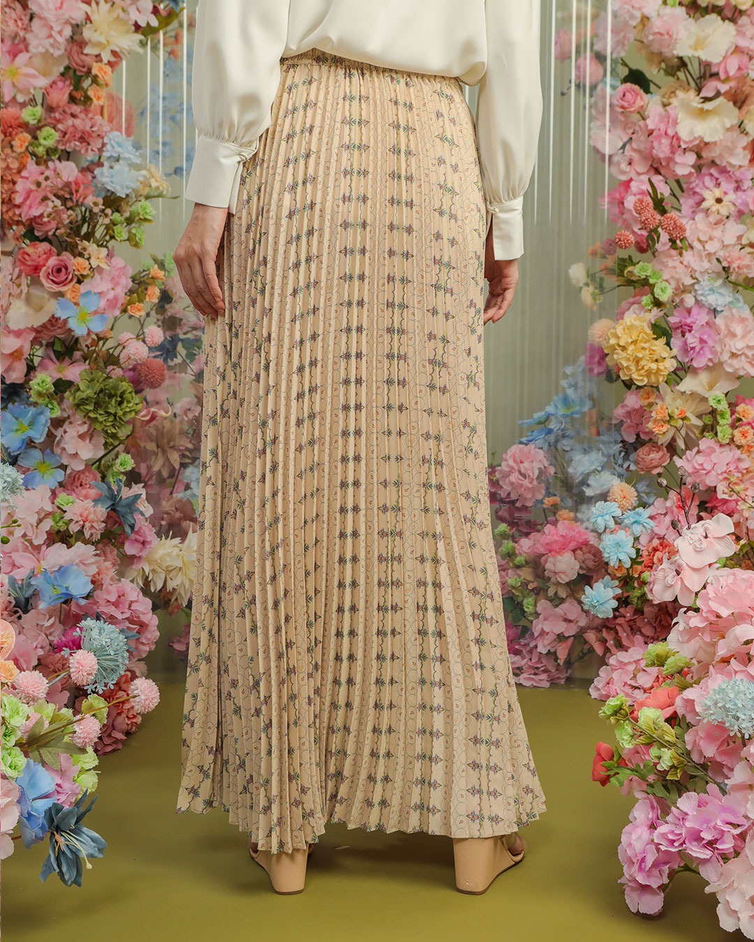 ANEILA PLEATS SKIRT - YELLOW