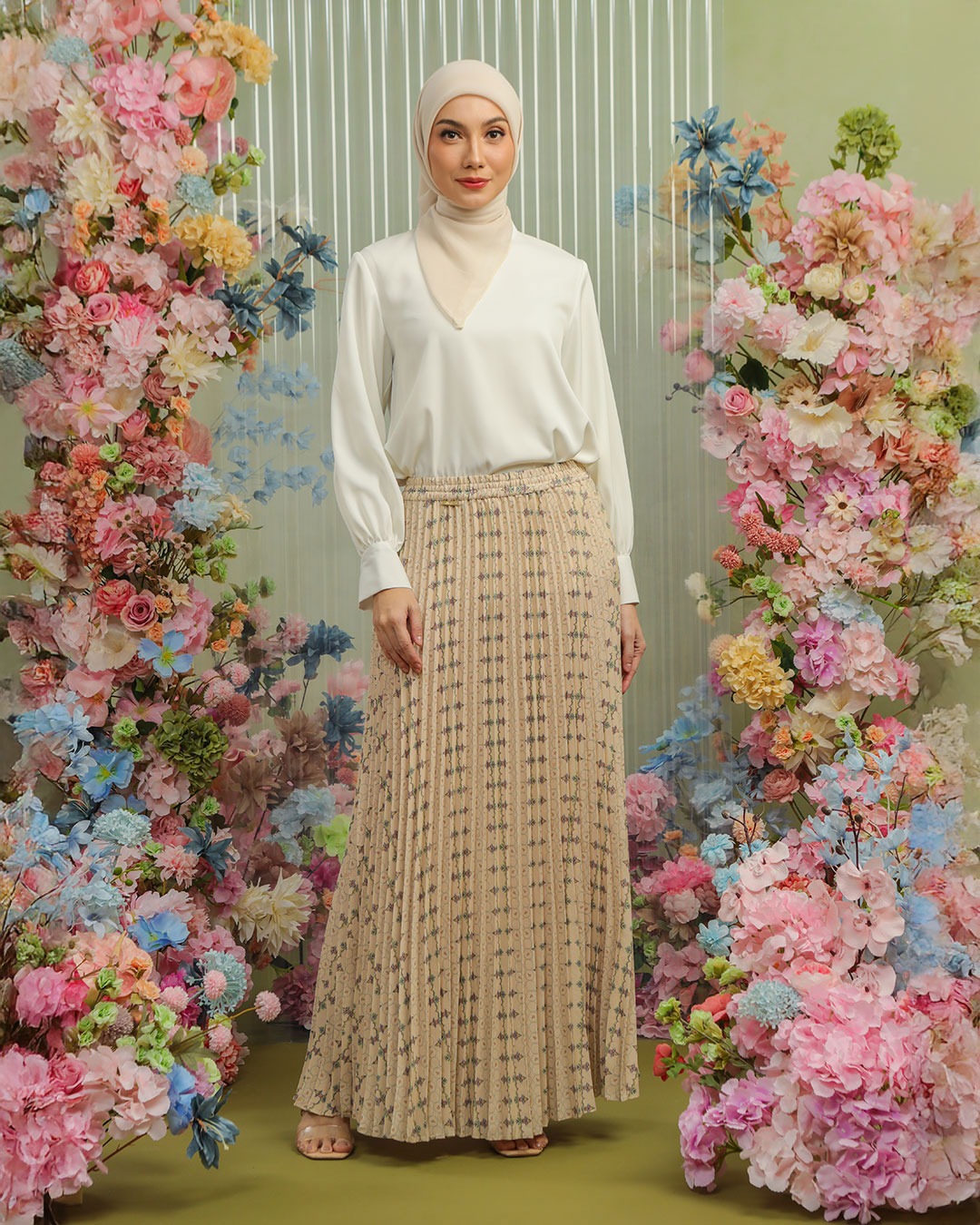 ANEILA PLEATS SKIRT - YELLOW