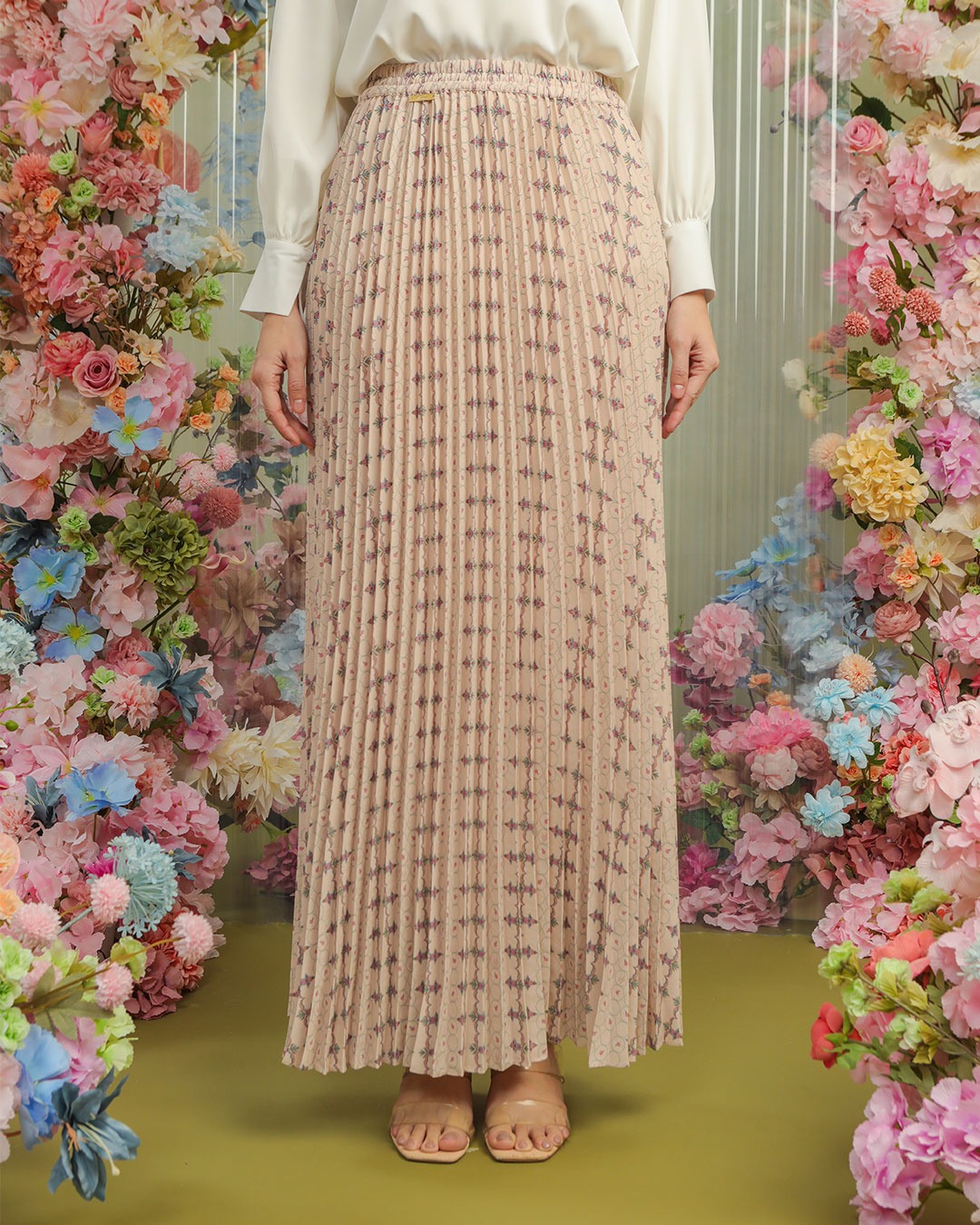 ANEILA PLEATS SKIRT - PINK