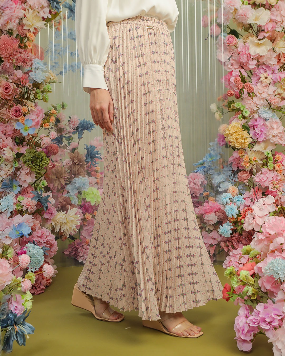 ANEILA PLEATS SKIRT - PINK