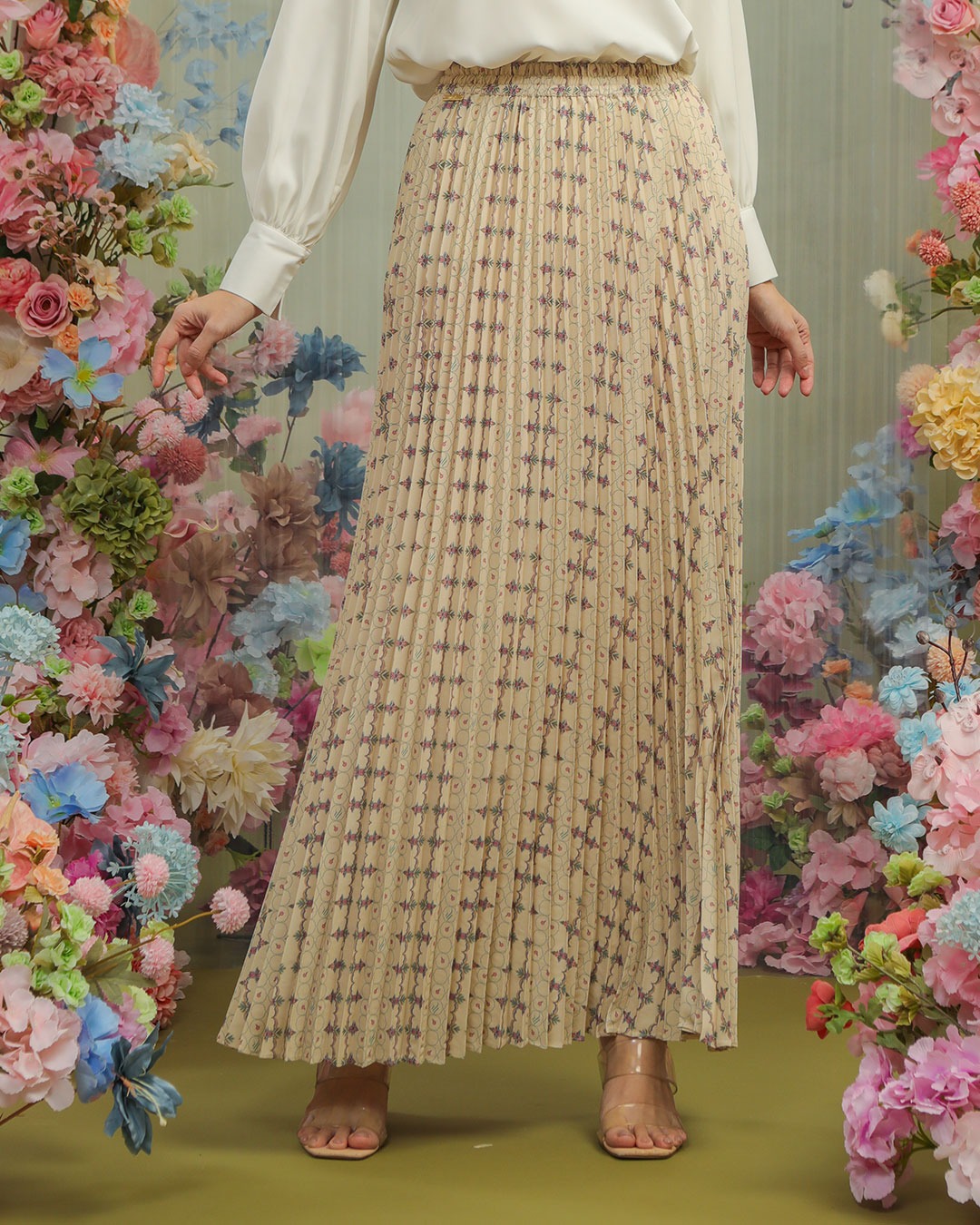 ANEILA PLEATS SKIRT - BLUE