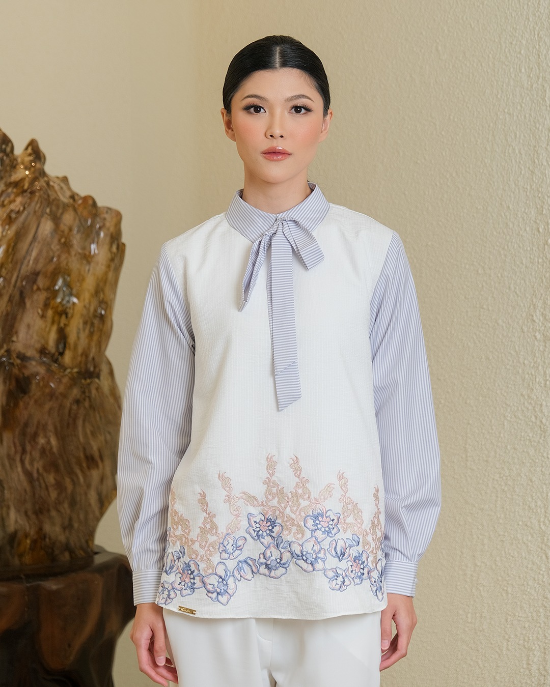 KEEVA BLOUSE - CLOUD GREY
