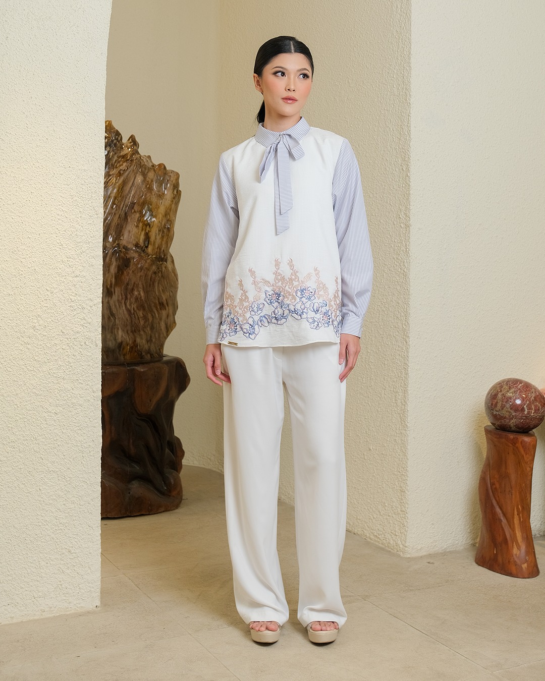 KEEVA BLOUSE - CLOUD GREY