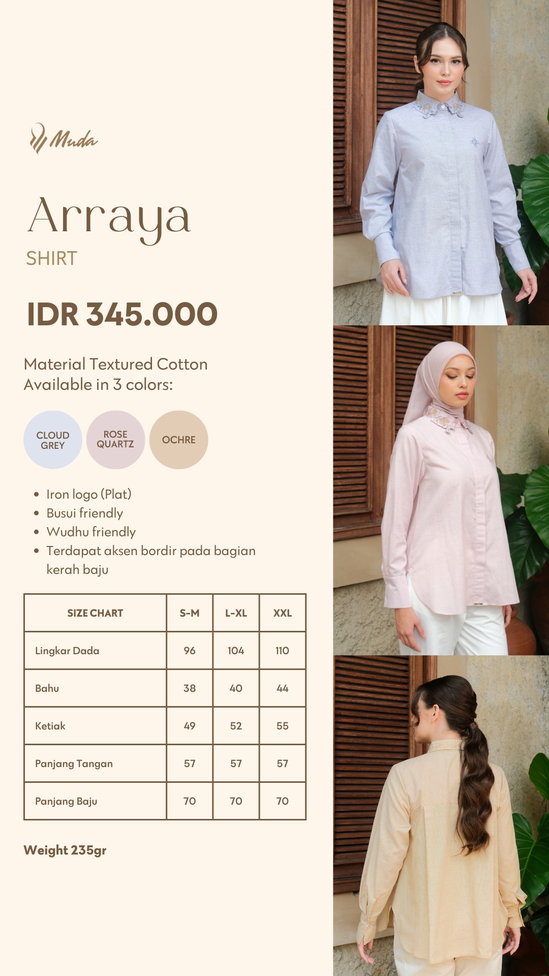 ARRAYA SHIRT - CLOUD GREY
