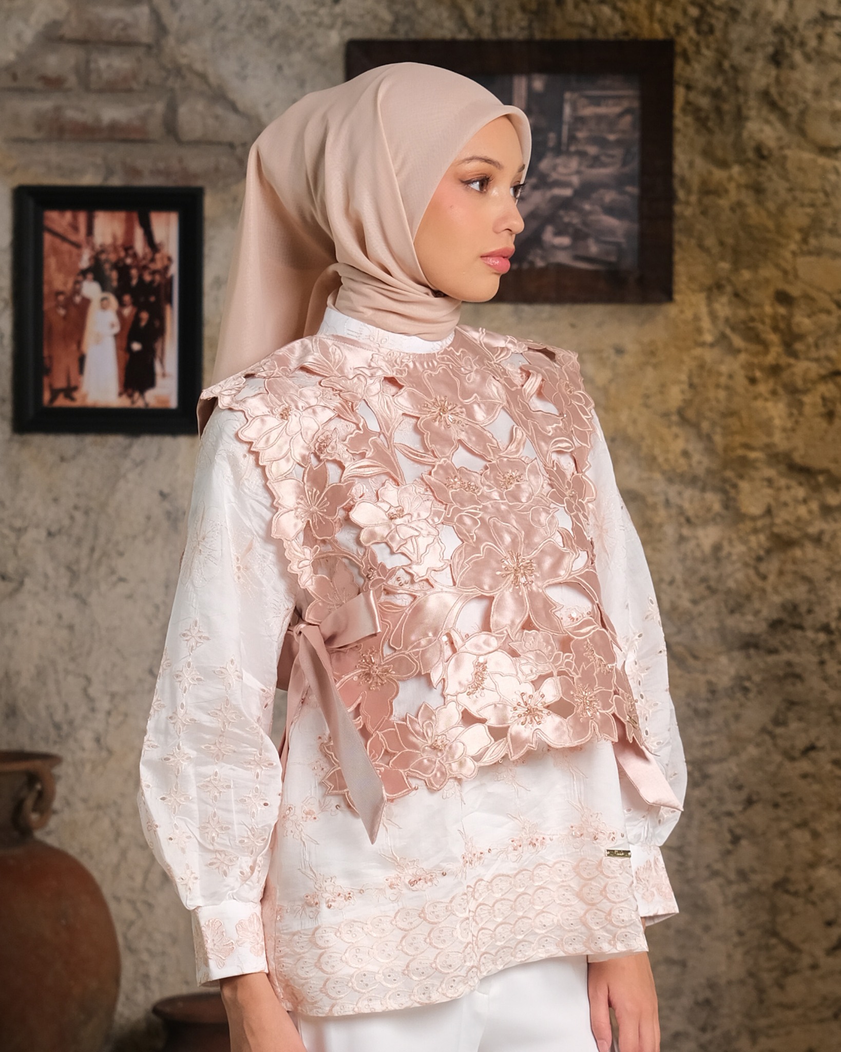 NELL VEST - DUSTY PEACH