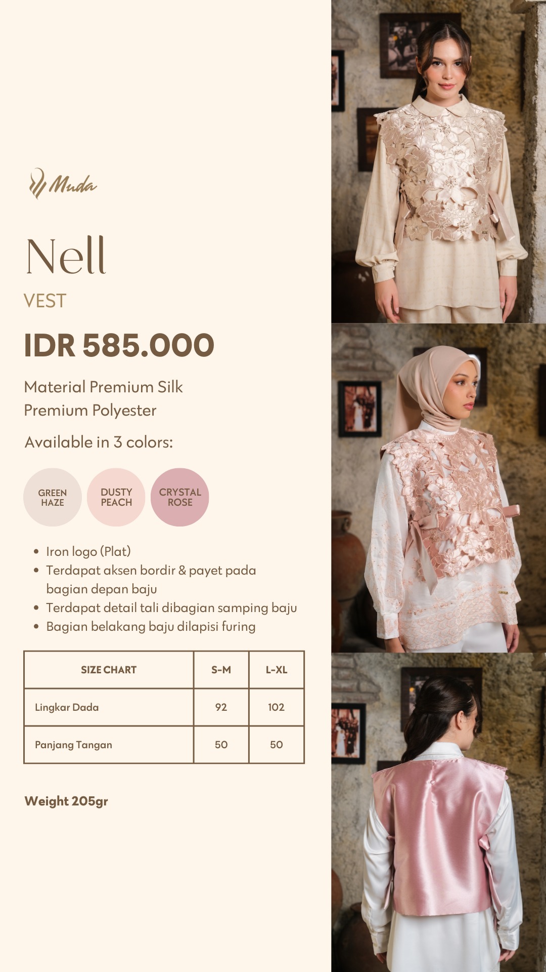 NELL VEST - CRYSTAL ROSE