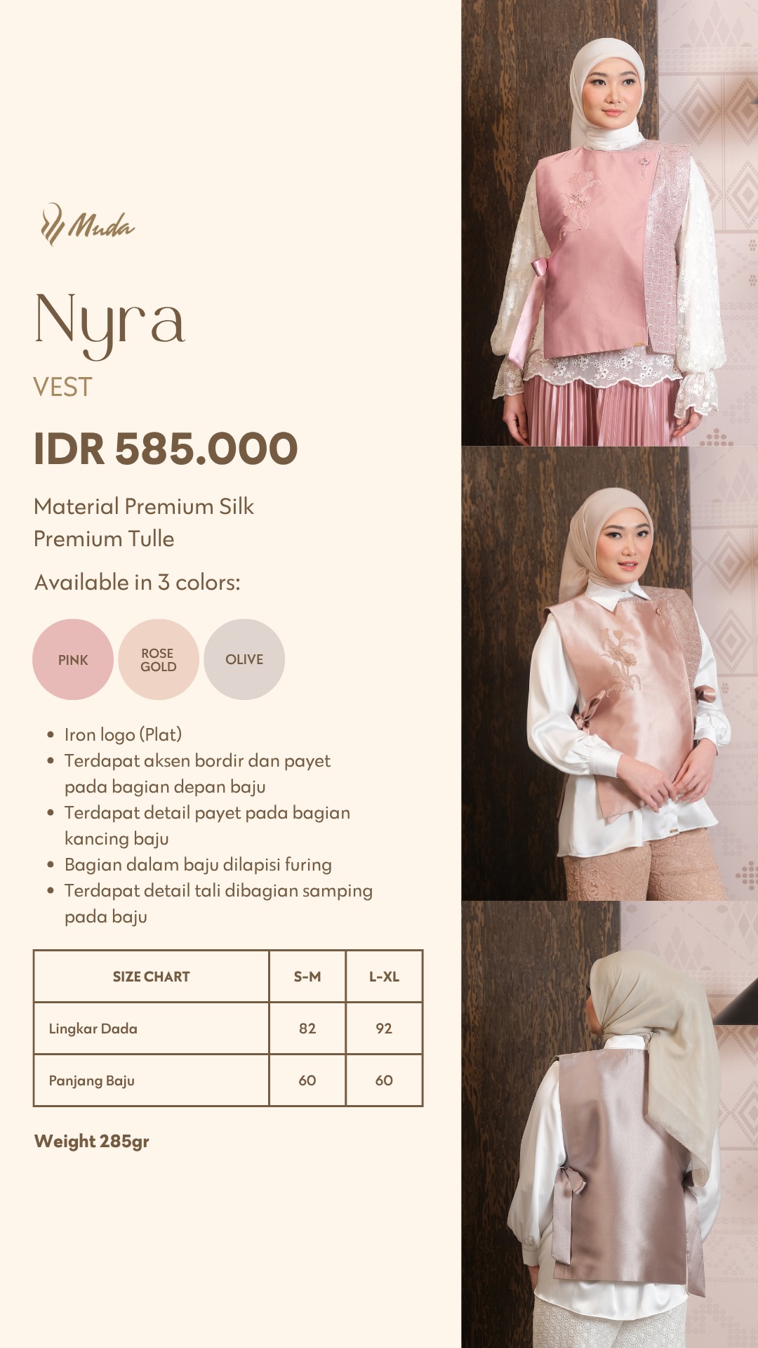 NYRA VEST - ROSE GOLD