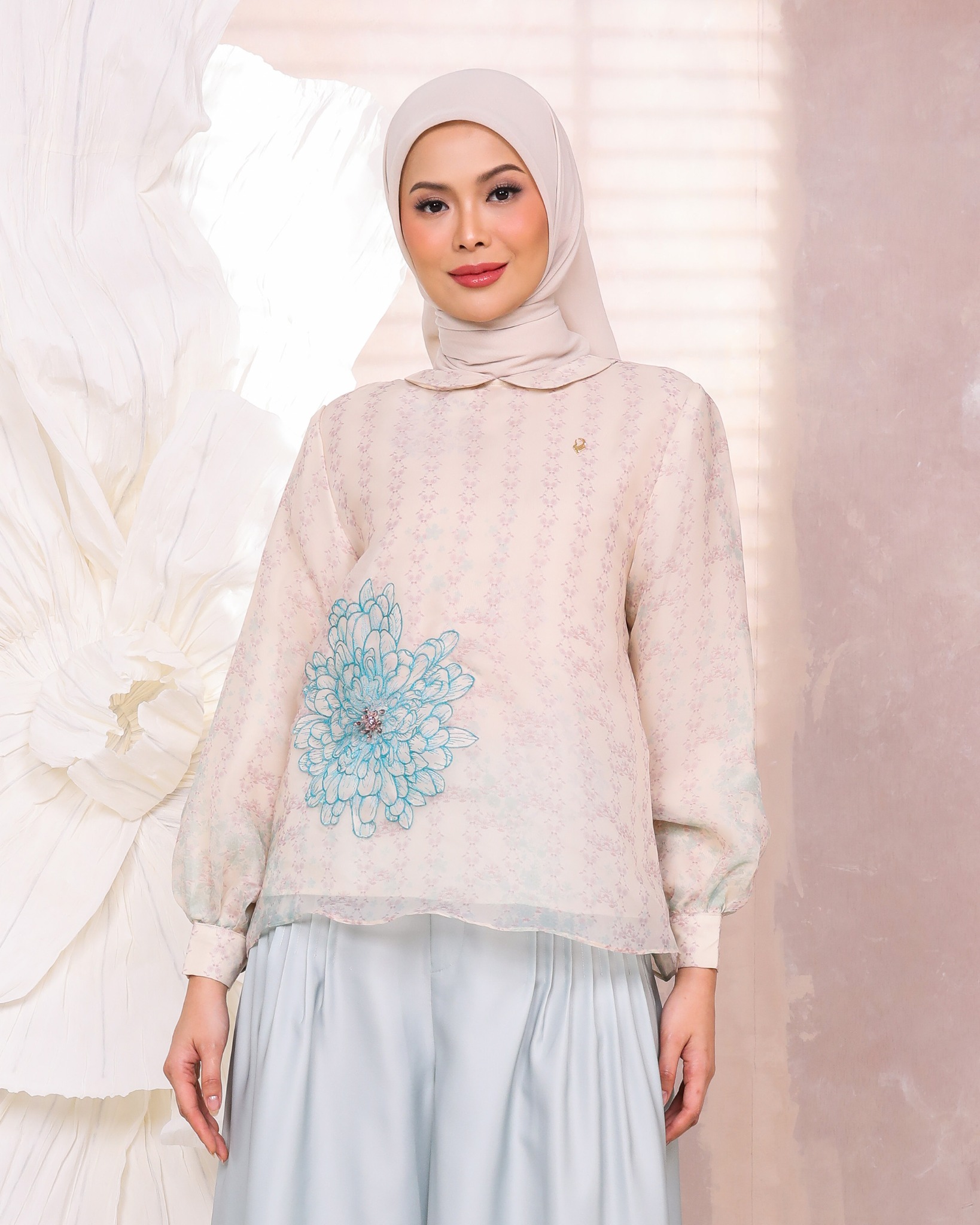CHRYSA BLOUSE - TURQUOISE