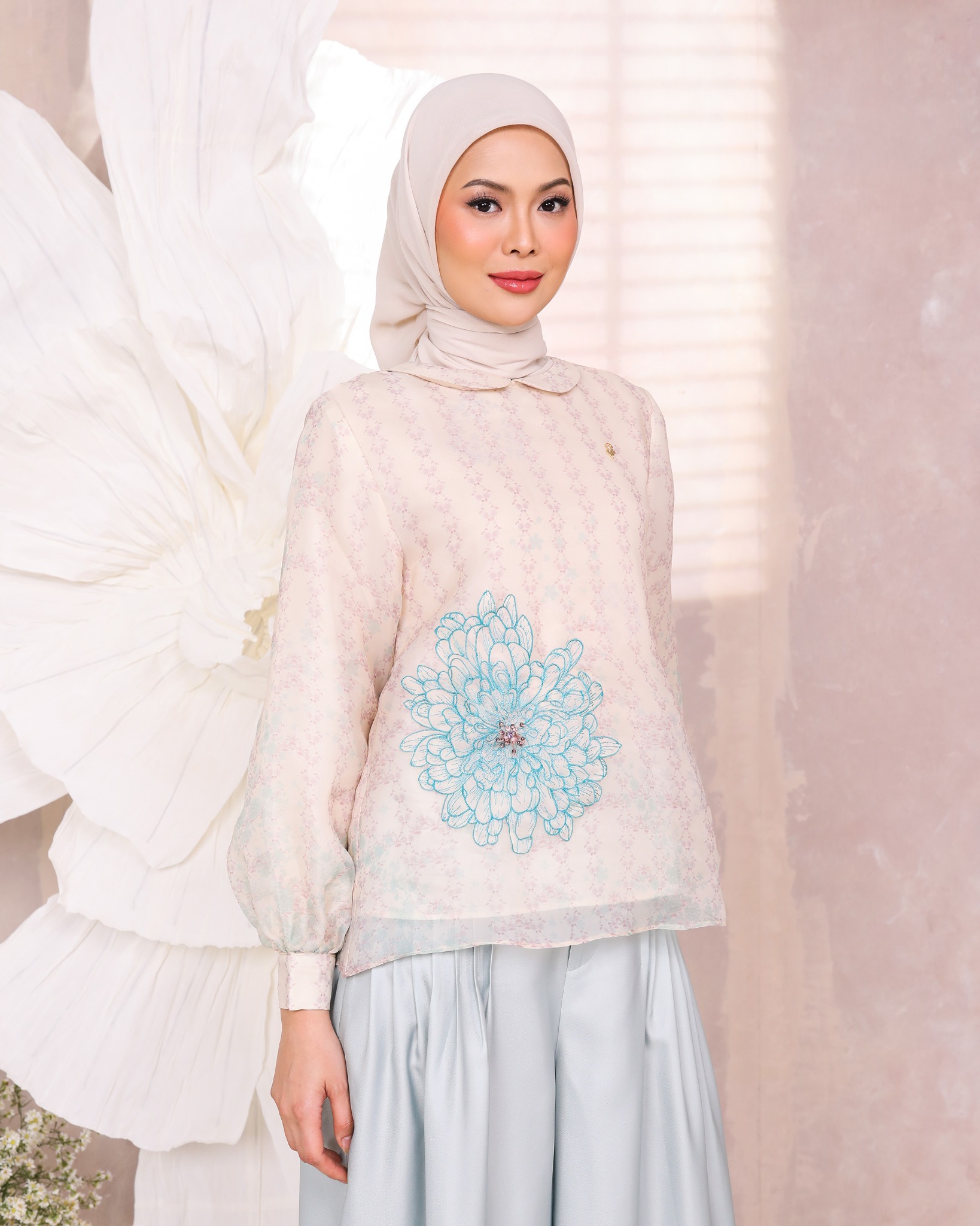 CHRYSA BLOUSE - TURQUOISE