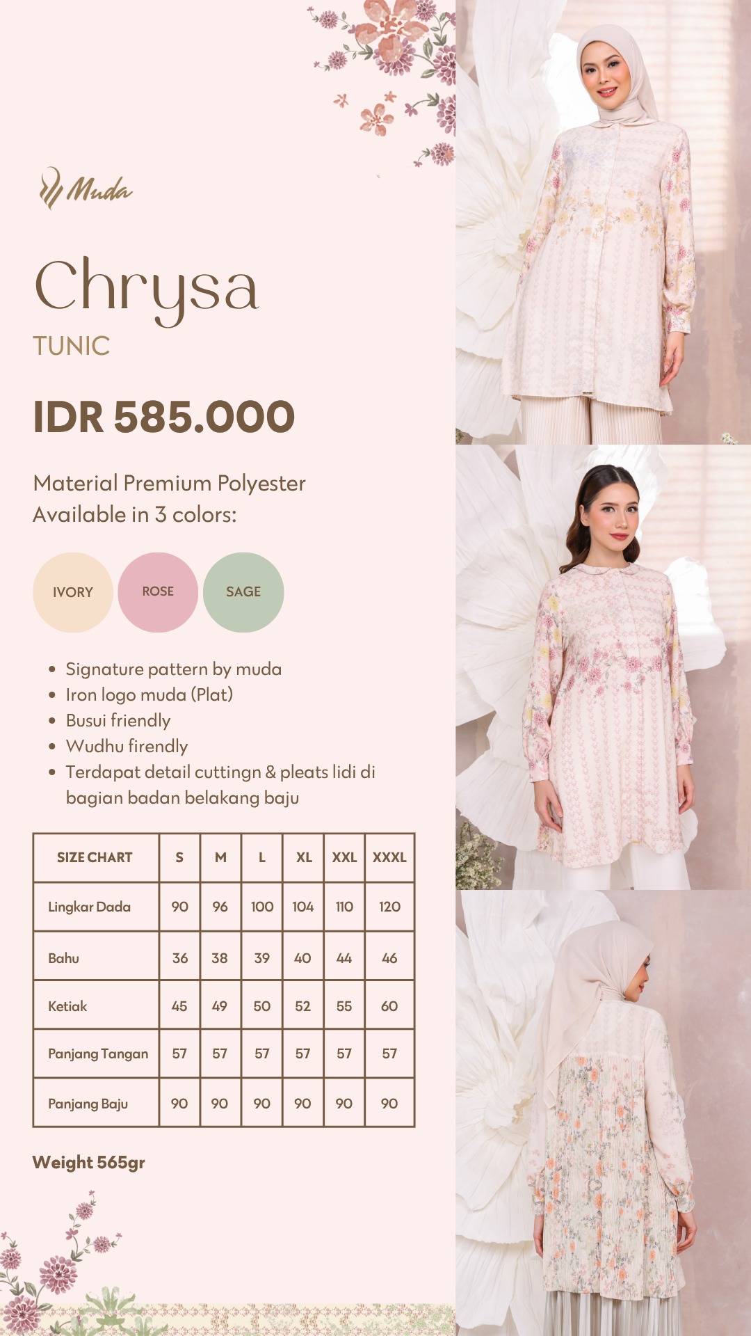 CHRYSA TUNIC - ROSE
