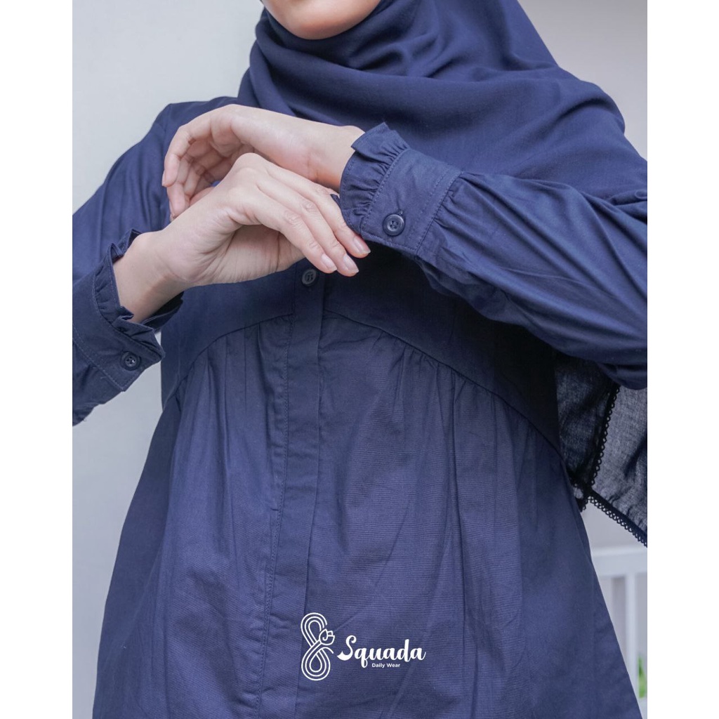 SQUADA | LYLA SHIRT - Kemeja Wanita Kerja / Kuliah Anti Gerah Kekinian Korea Style Atasan Formal Daily
