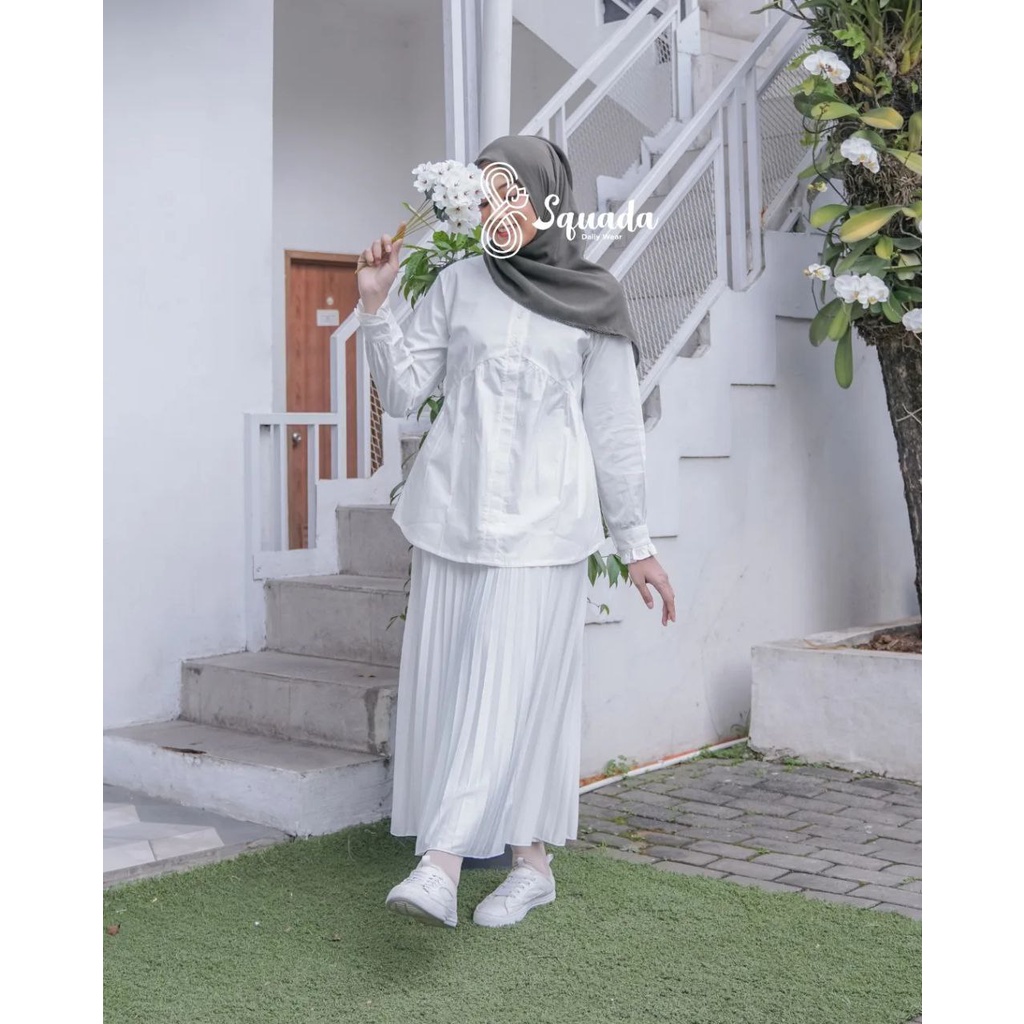 SQUADA | LYLA SHIRT - Kemeja Wanita Kerja / Kuliah Anti Gerah Kekinian Korea Style Atasan Formal Daily