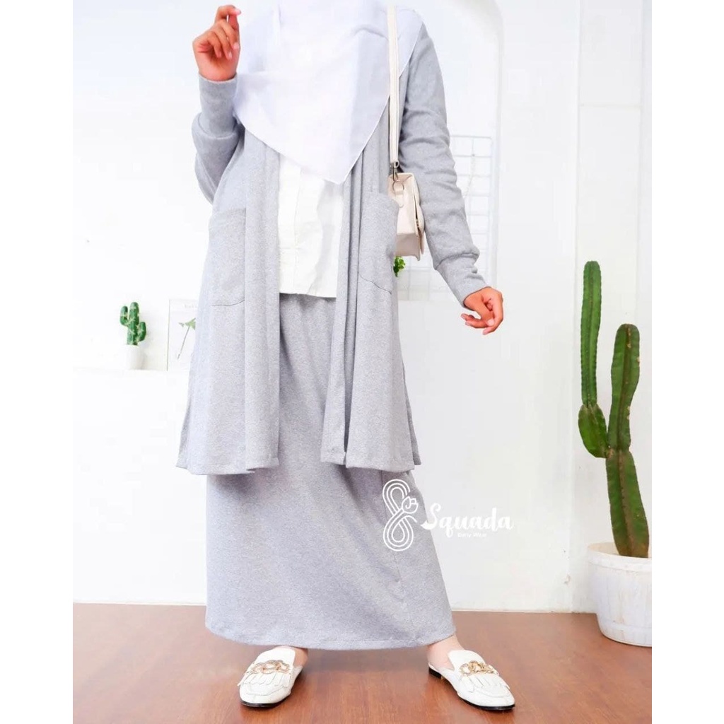 SQUADA | SELENA SKIRT - Knit Pencil Skirt Bawahan Casual