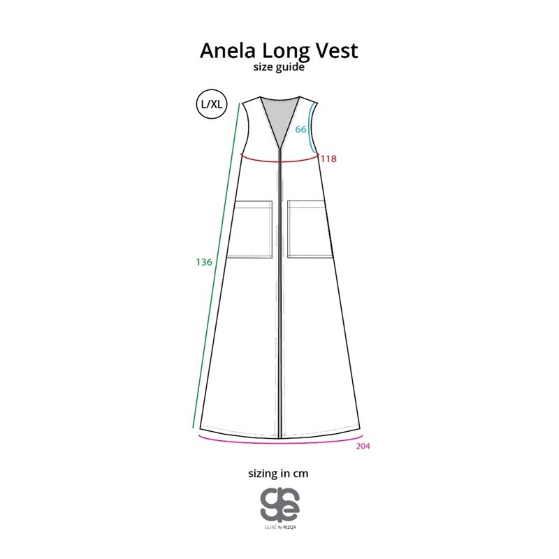 ANELA Long Vest - Gardenia