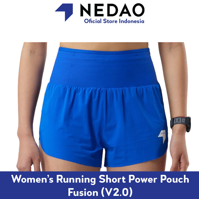 Women's Running Shorts Powerpouch - BLUE , NEDAO RUNNING