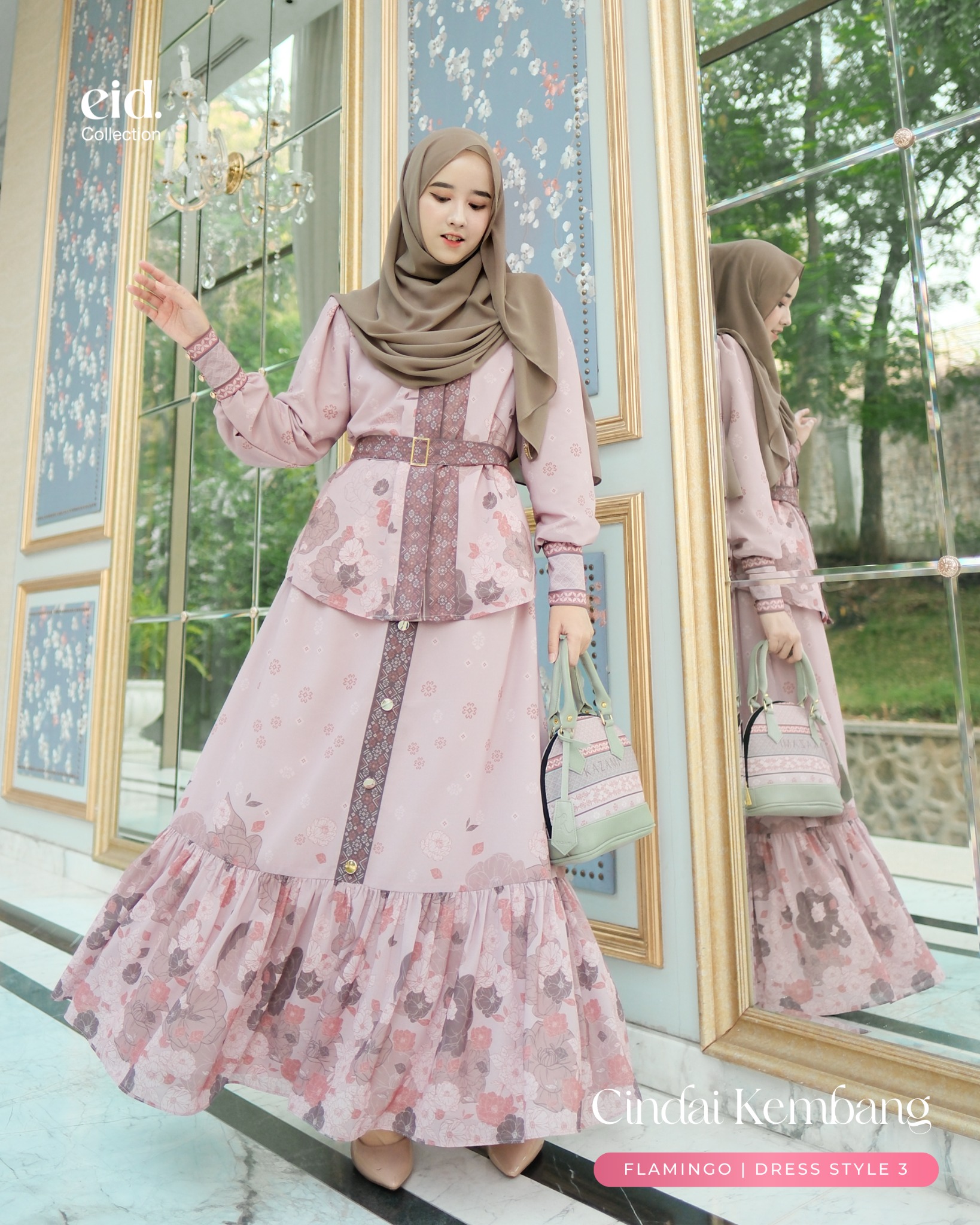 Kazami - Dress Dewasa Cindai Kembang Style 3