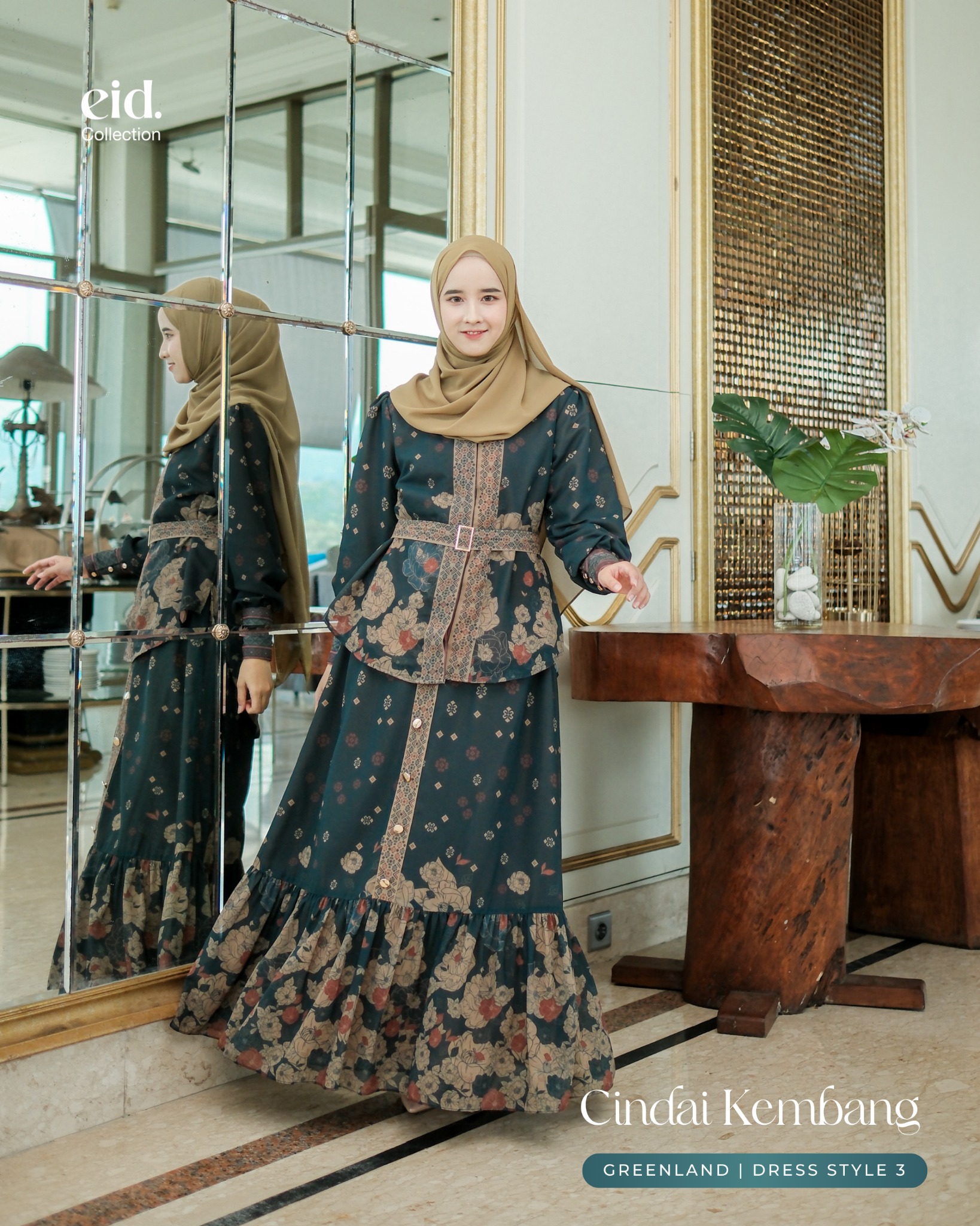 Kazami - Dress Dewasa Cindai Kembang Style 3