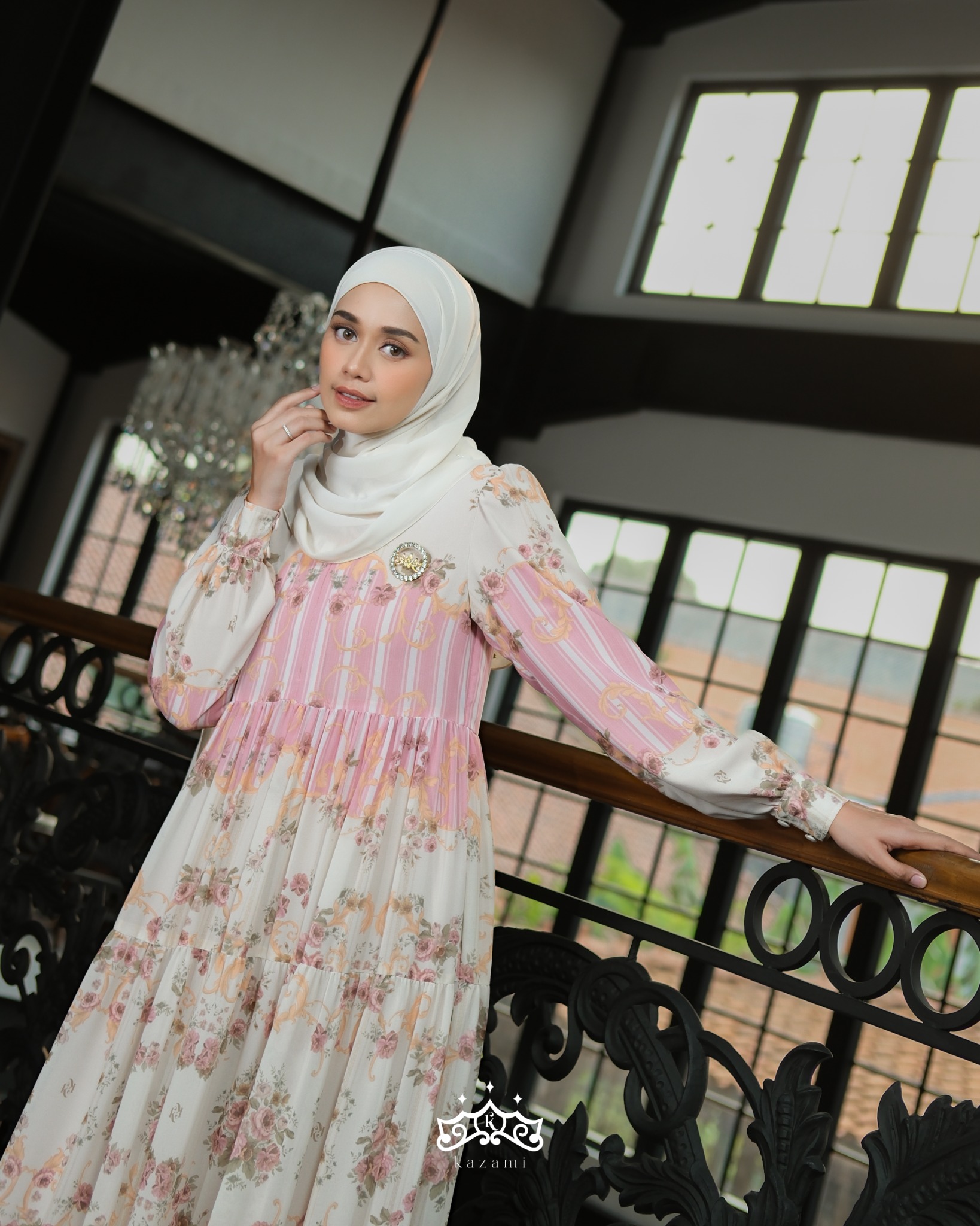 Kazami - Dress Dewasa Sarimbit Petals Of Grace Style 1 Motif Bunga