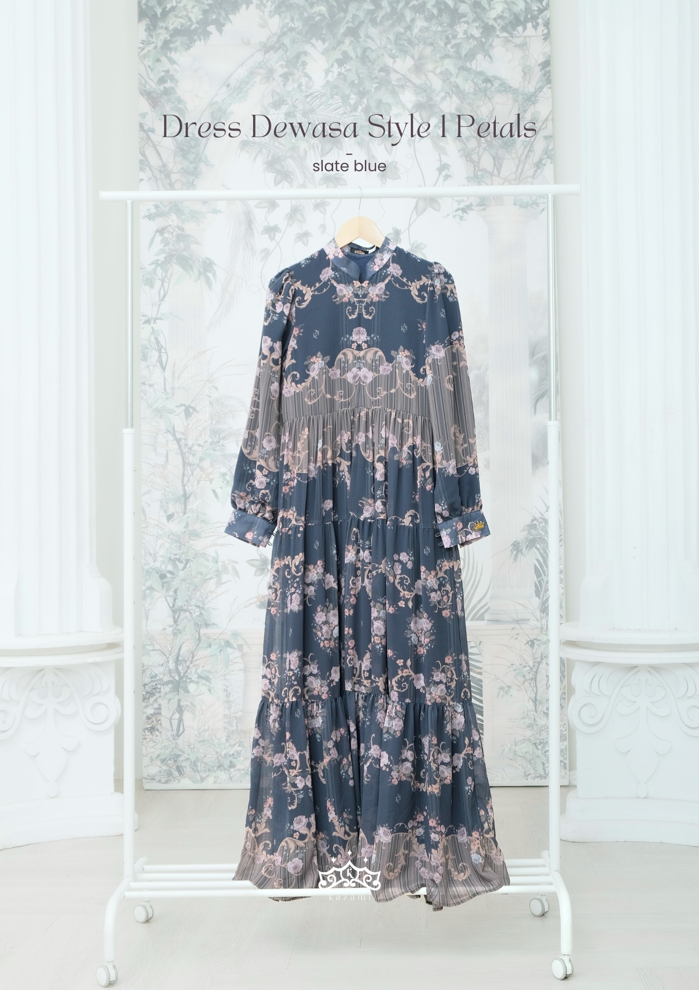 Kazami - Dress Dewasa Sarimbit Petals Of Grace Style 1 Motif Bunga