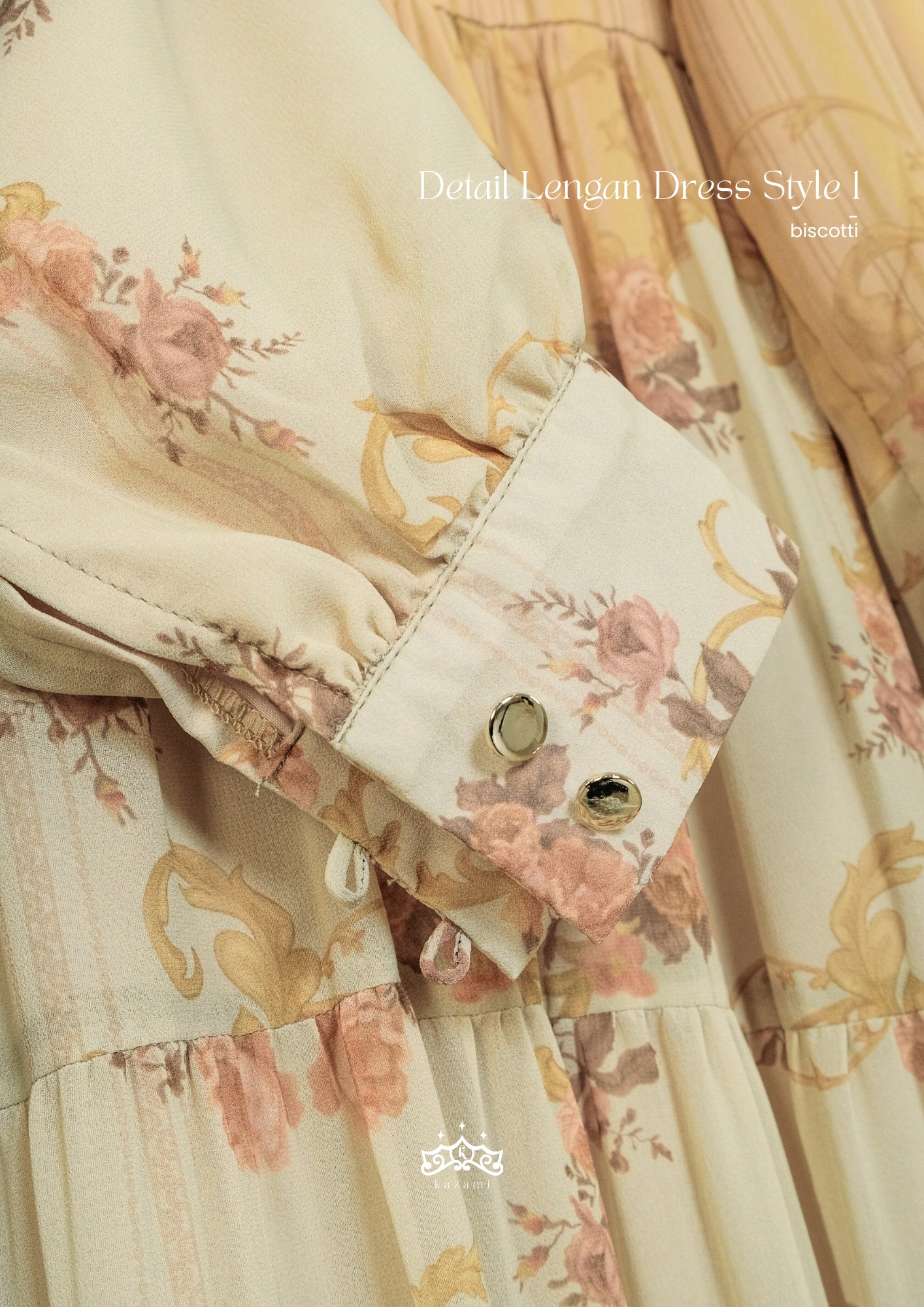 Kazami - Dress Dewasa Sarimbit Petals Of Grace Style 1 Motif Bunga