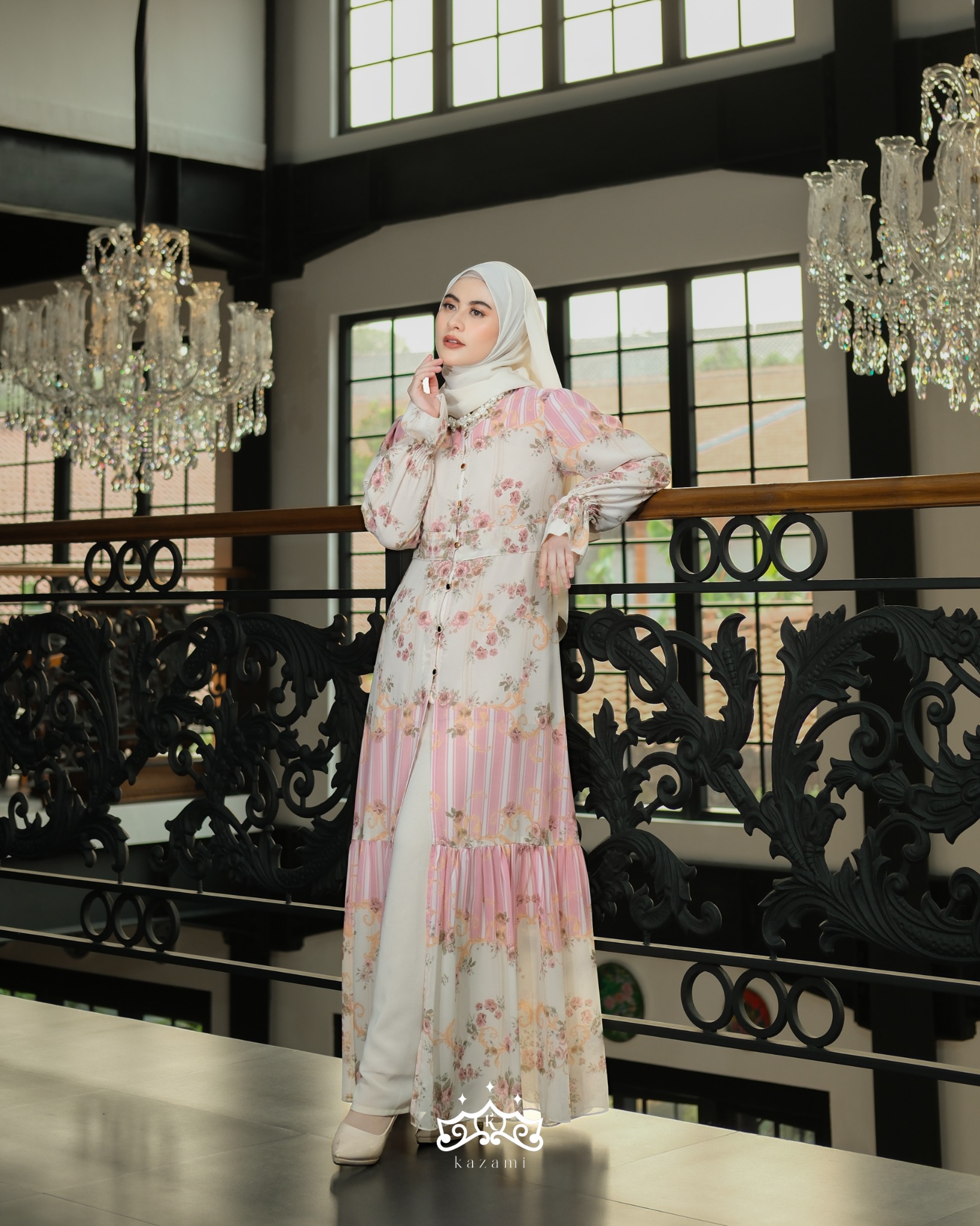 Kazami - Dress Dewasa Kulot Sarimbit Petals Of Grace Style 3 Motif Bunga