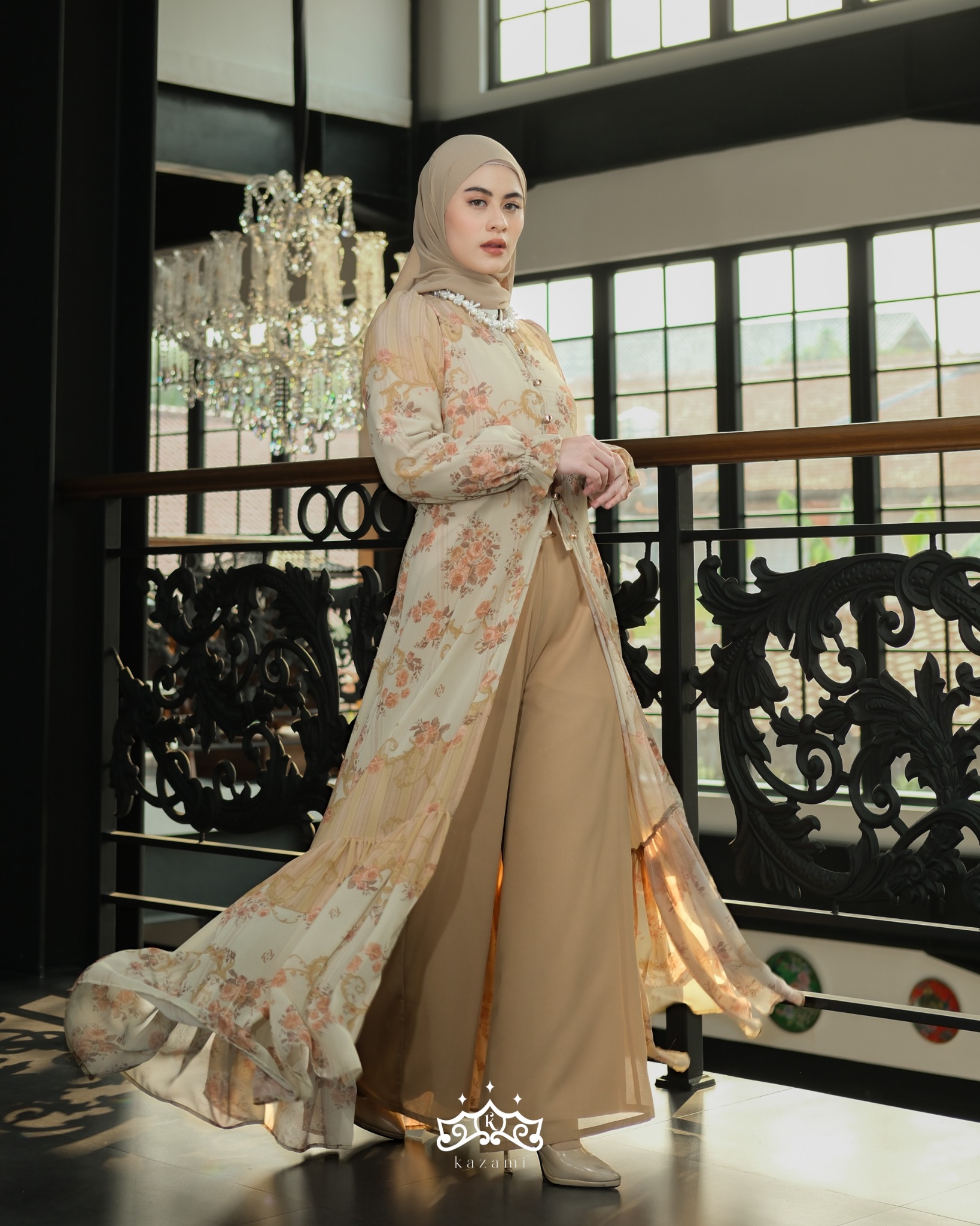 Kazami - Dress Dewasa Kulot Sarimbit Petals Of Grace Style 3 Motif Bunga