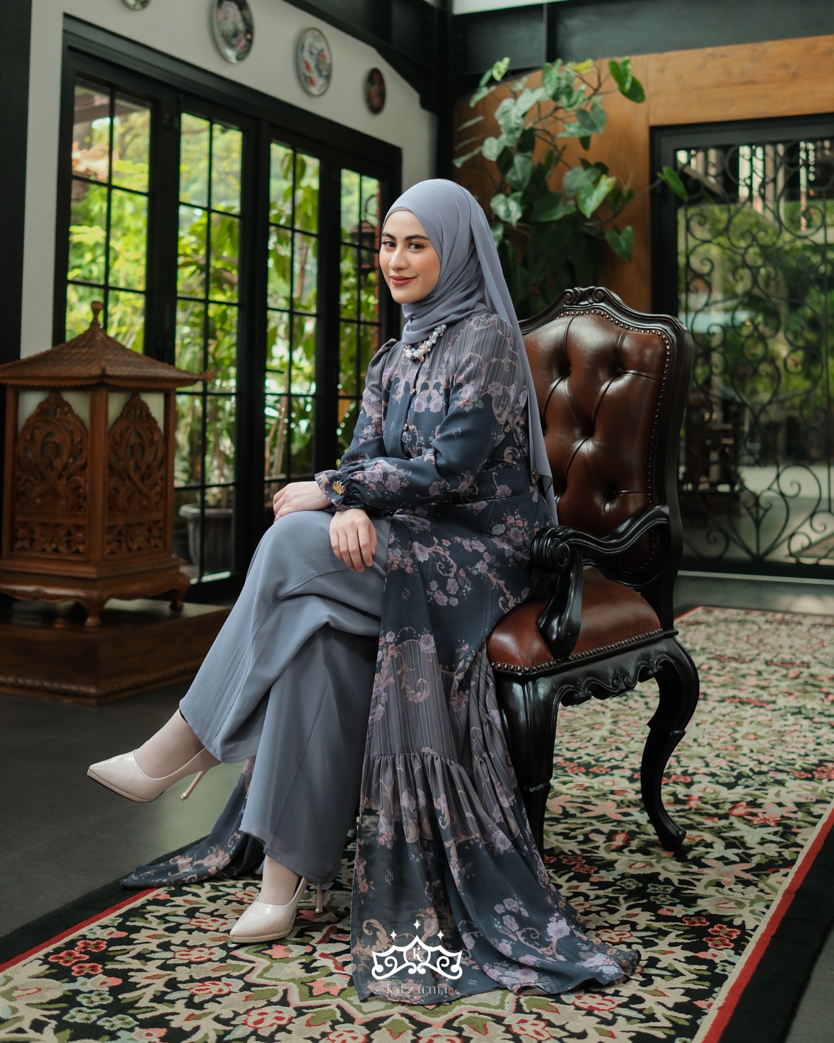 Kazami - Dress Dewasa Kulot Sarimbit Petals Of Grace Style 3 Motif Bunga