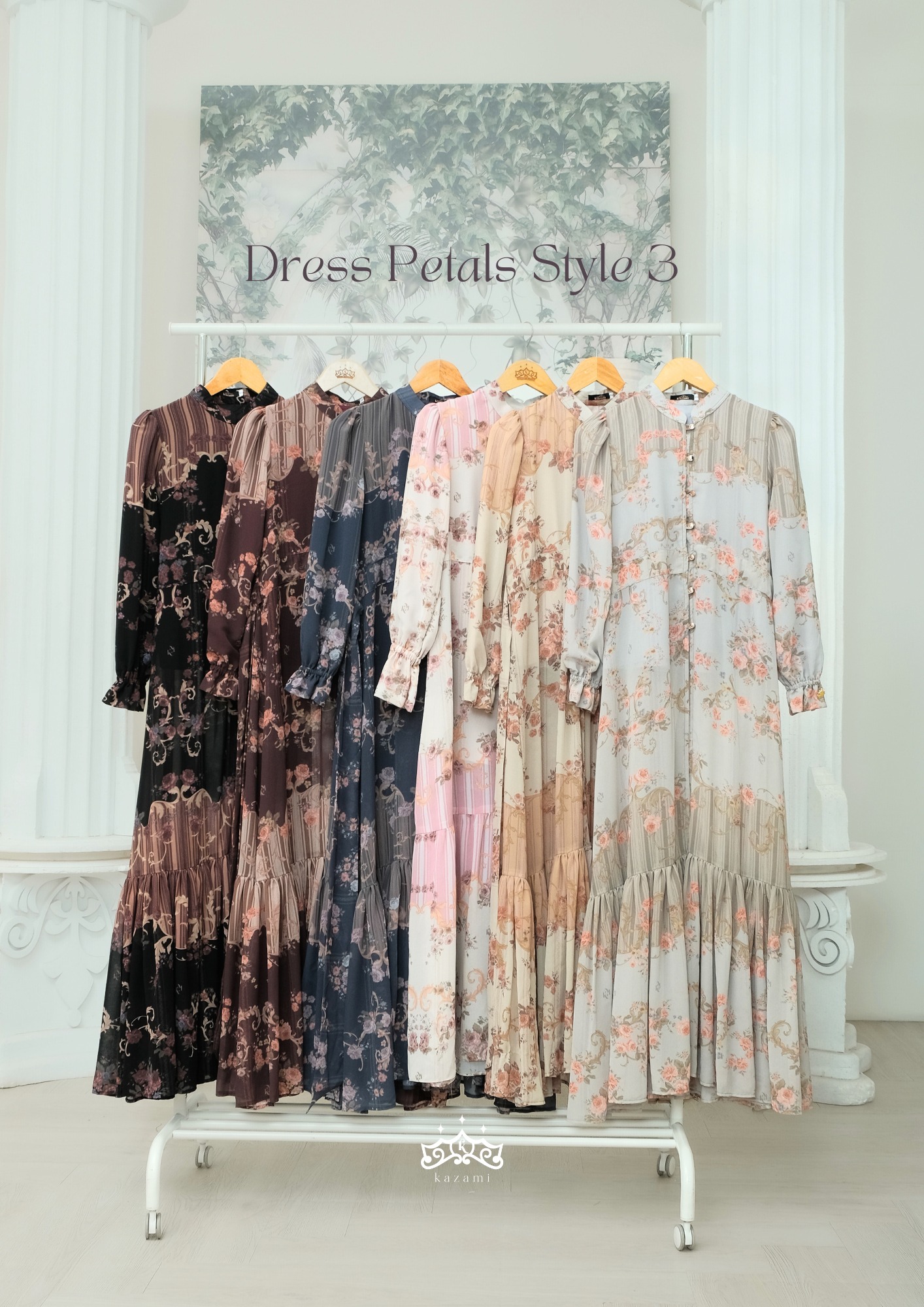 Kazami - Dress Dewasa Kulot Sarimbit Petals Of Grace Style 3 Motif Bunga