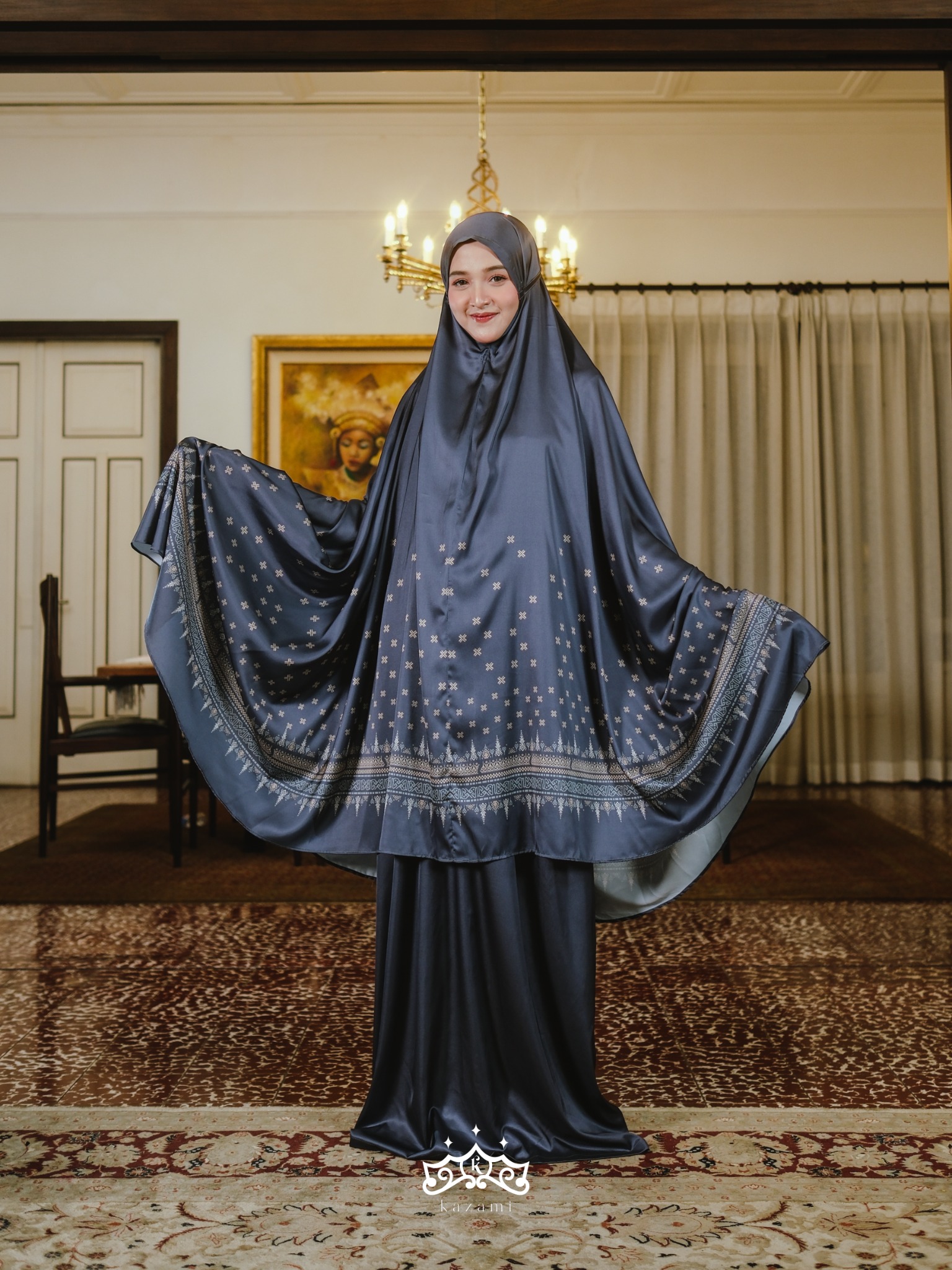 Kazami - Mukena / Telekung Printing Motif Series Sarimbit Meulaboh Kasih