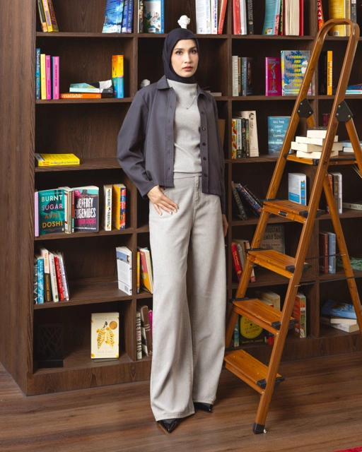 Image of Moui Wideleg Jeans Steel Ash