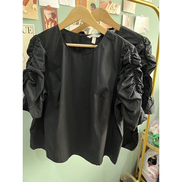 Hm Puff ruffle cotton blouse