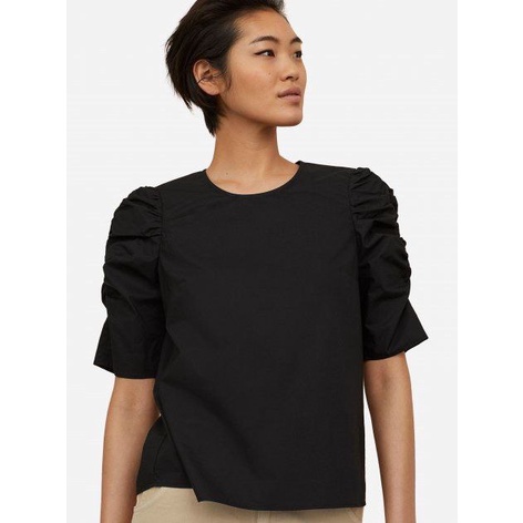 Hm Puff ruffle cotton blouse