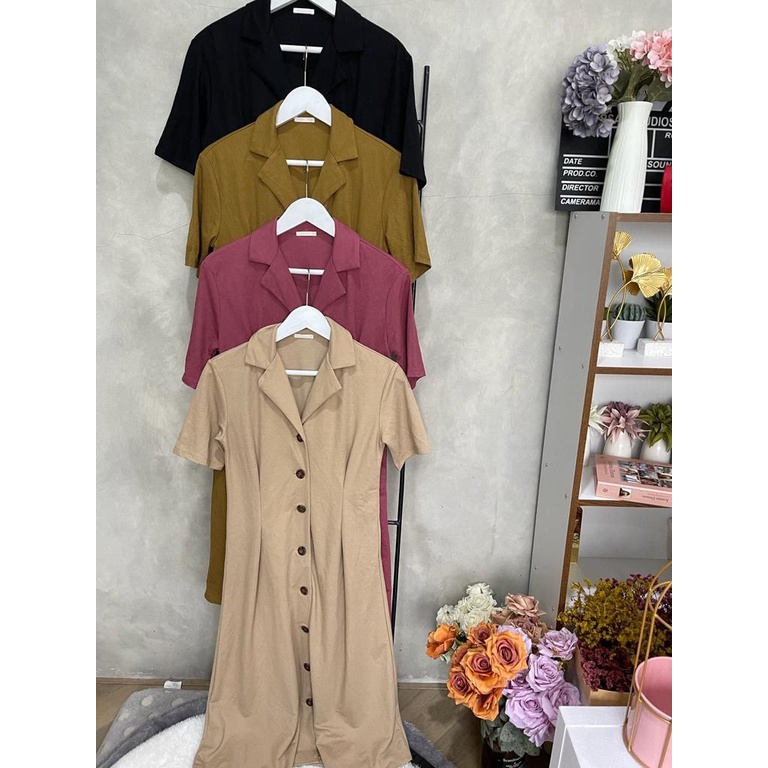 Uniq button simple dress