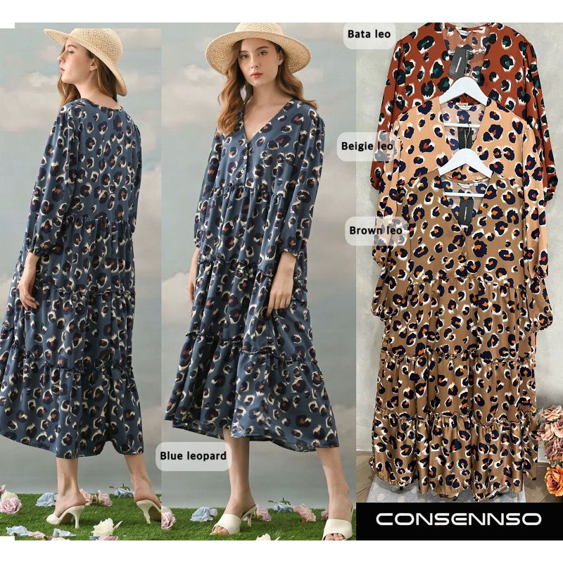 Consennso ruffle printed dress