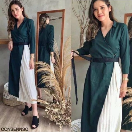 Image of Consennso slit pleated dress