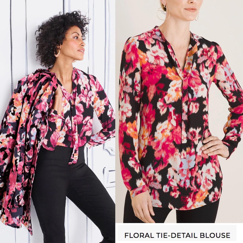 Chc tie floral print blouse