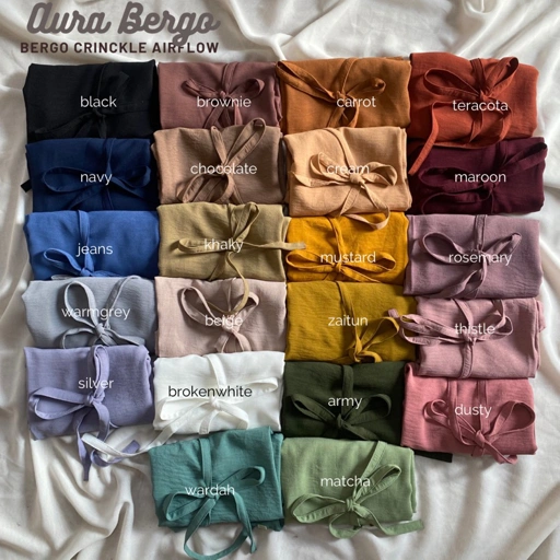 Image of AURA BERGO - Bergo Tali Bahan Crinkle Airflow Premium
