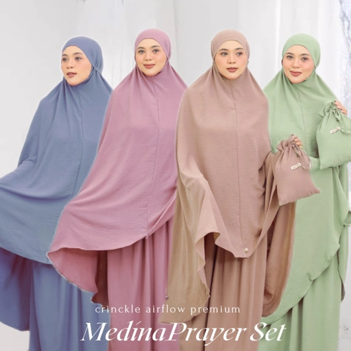 Image of Mukena Travelling Crinckle Airflow Premium - Medina Prayer Set