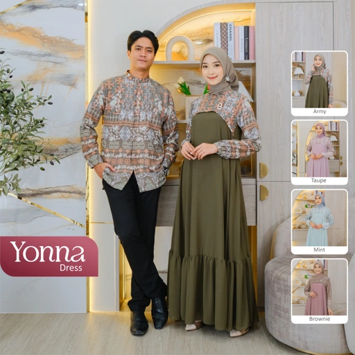 Image of Yonna Gamis Premium Couple Flowy Exclusive Special Series (GAMIS SAJA)